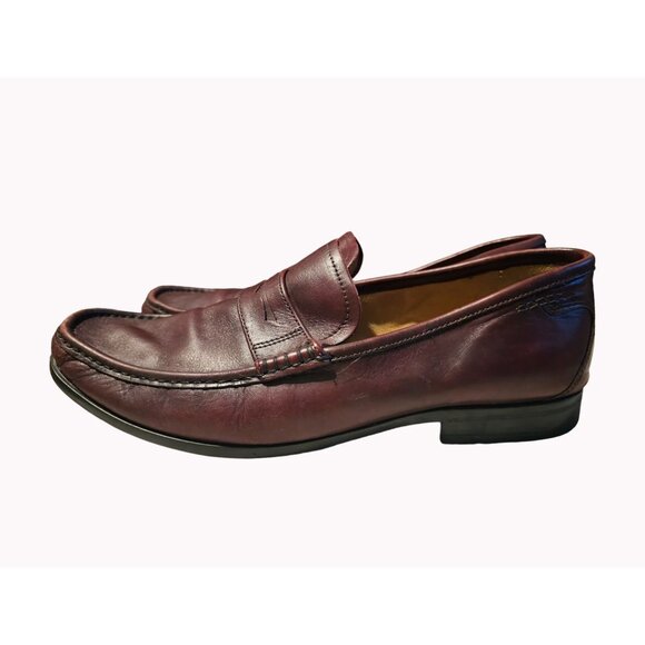Florsheim Burgundy Leather Slip On Penny Loafer Moc Toe Dress Shoes Men's 12D US - Picture 6 of 12